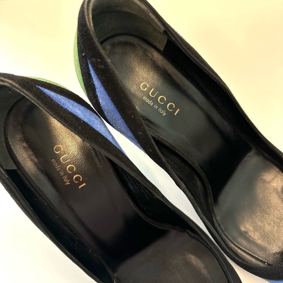 Gucci Tricolor Suede Pointed Toe Pumps – Size 36.5 - Picture 6 of 9